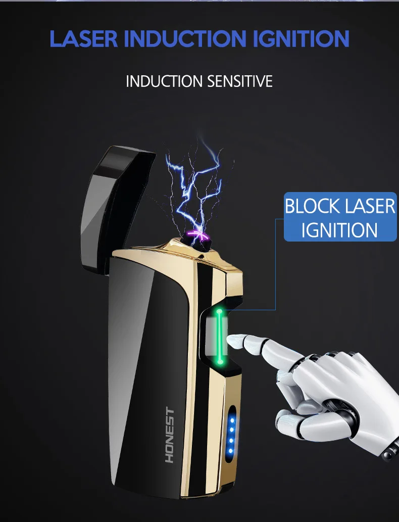 Электронная зажигалка с двойной дугой, ветрозащитная, беспламенная, электрические зажигалки, USB перезаряжаемая плазменная зажигалка, аксессуары для курения, лучший подарок