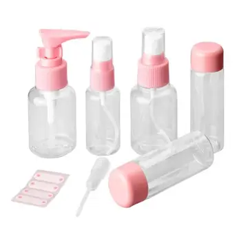 

7 Pcs Clear Moisturizing Lotion Pure Dew Make Up Water Refillable Plastic Empty Atomizer Spray Bottle Travel Make Up Tool Set