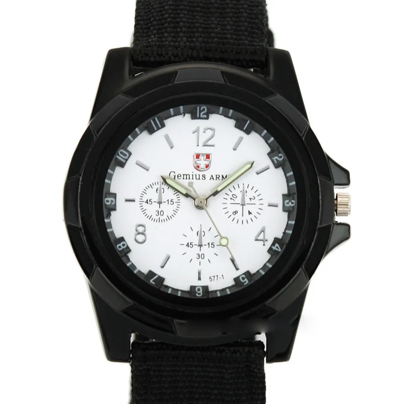

Hot Selling Fashion Switzerland Knitted Belt Army Style Watch gemius Swiss Sea Army Style Watch Sports Watch