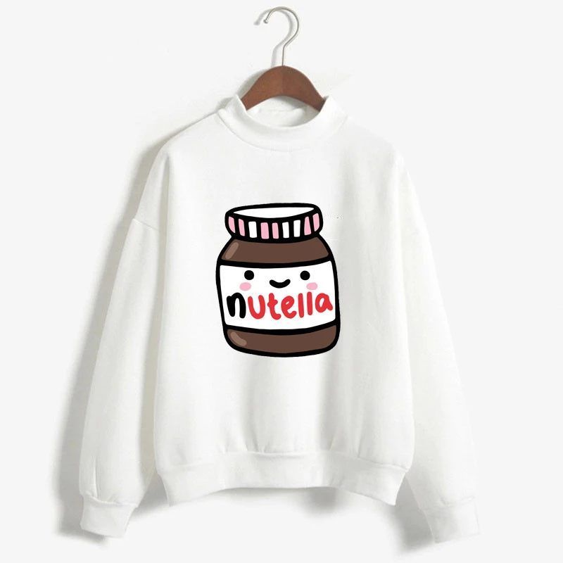 White Женские забавные толстовки с капюшоном Nutella Spoof Fun Like еда Шоколадный Соус модная толстовка с капюшоном для девочек платье с длинными рукавами Топы - Цвет: White