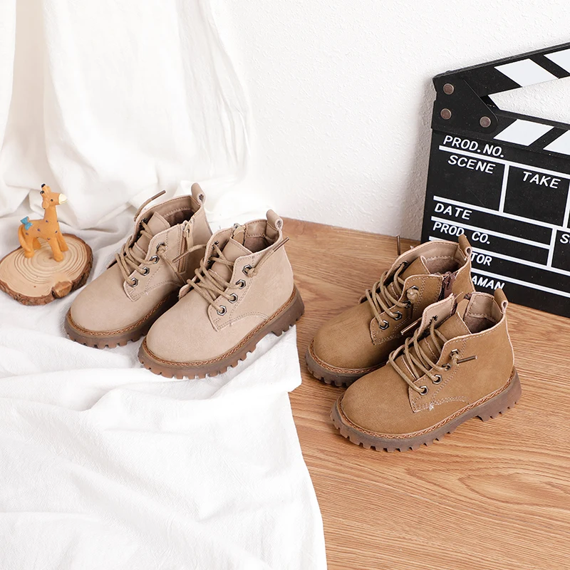 Girls' Martin boots fashion new autumn and winter children's boots 1-3-6 years old boys Korean version of the British style