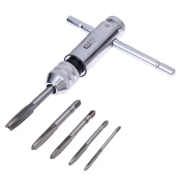 

5Pcs/set Adjustable M3-M8 T-Handle Ratchet Tap Wrench Machinist Tool Screw Thread Plug Tap Machinist Tool