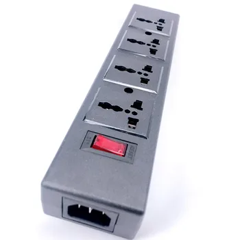 

4 Ways PDU Power Strip Universal Power Strip with overload protector 4 Port Socket Outlet extend with Circuit Breaker Switche