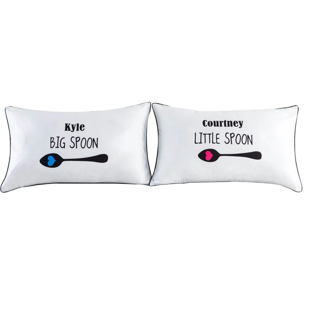 Double Bed Pillowcases Rectangle Pillow Case Couple Wedding Bed Home Living Room Decorative Pillow Covers