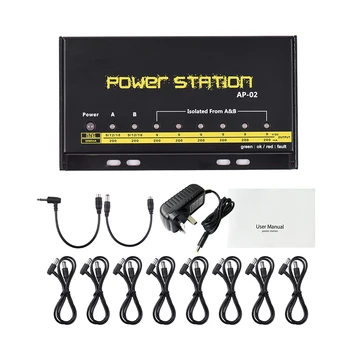 

Guitar Pedal Power Supply 8 DC Outputs for 9V / 12V / 18V Effect Pedal Boards Power Station Box Accessories