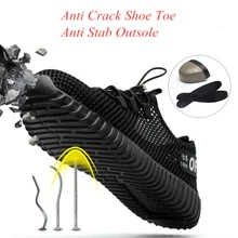 Chaussures de sécurité pour hommes, baskets de travail en acier, Construction extérieure, antidérapantes, respirantes, Anti perforation, Anti écrasement