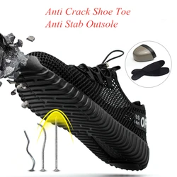 Chaussures de sécurité pour hommes, baskets de travail en acier, Construction extérieure, antidérapantes, respirantes, Anti perforation, Anti écrasement 