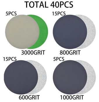 

Discs Sand Ppapers Wear resistance Wet/Dry Set Silicon Carbide 3 inch Waterproof