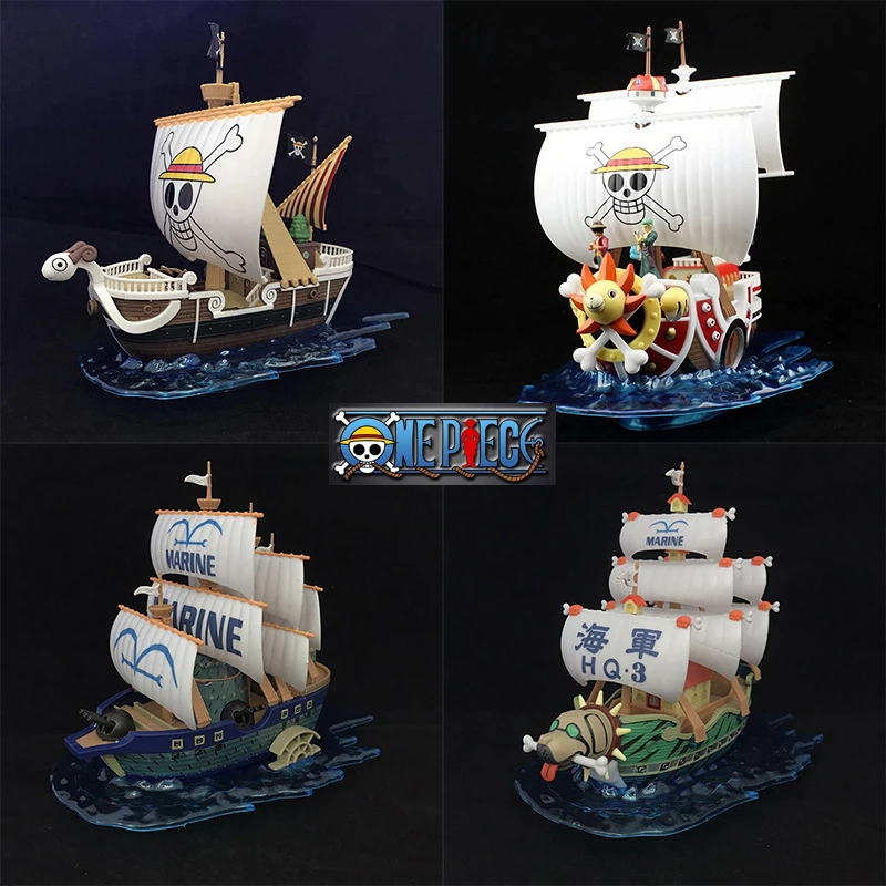 One Piece Figure Straw Hat Thousand Sunny Shanks Red Force Heart Pirates Polar Tang Submarine Pirate Ship Marine Garp Model Toys Action Figures Aliexpress - roblox pirate toy ship