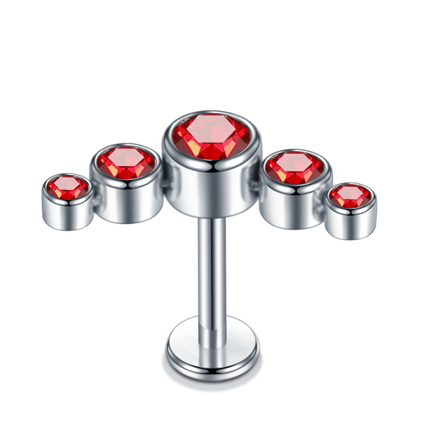 Steel Opal CZ Gem Lip Labret Stud Piercings Rook Tragus Ear Cartilage Helix Conch Earring Stud Piercings Sexy Jewelry 16G