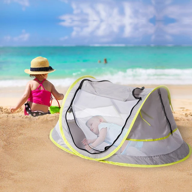 Folding Baby Beach Tent Mini Breathable Zippers Mosquito Net Playhouse Play Tent for Kids Children Indoor Outdoor Room House 3
