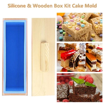 

1200g Soap Loaf Mold Wooden Box DIY Making Tool Rectangle Silicone Soap Moulds Wooden Box with Lid Eco-friendly