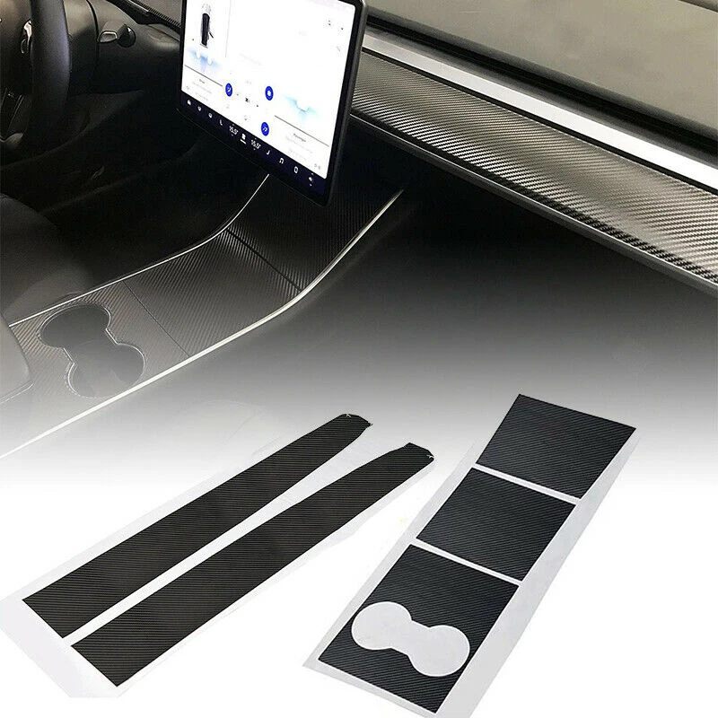 1 Набор практичных виниловых наклеек для приборной панели из углеродного волокна