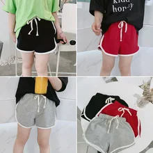 Cong Little Sister/ г. Летние новые стильные детские повседневные шорты на гусеничном ходу шорты для маленьких мальчиков и девочек спортивные штаны корейский стиль