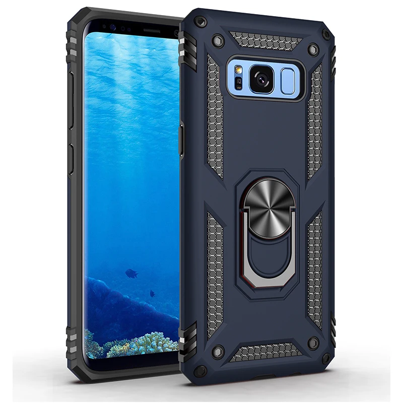 Чехол для samsung galaxy S8 Plus, чехол, S8, задняя крышка, мягкий силиконовый Автомобильный кронштейн, S8, чехол для телефона, для samsung S8 Plus - Цвет: Blue