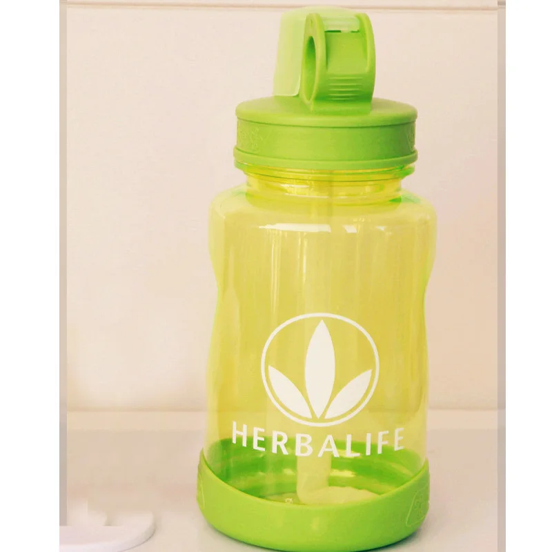 600 мл 4 карамельных цвета Herbalife питание герметичное уплотнение краткое Творческий портативный спорт питьевой ремешок для переноски соломы бутылка для воды