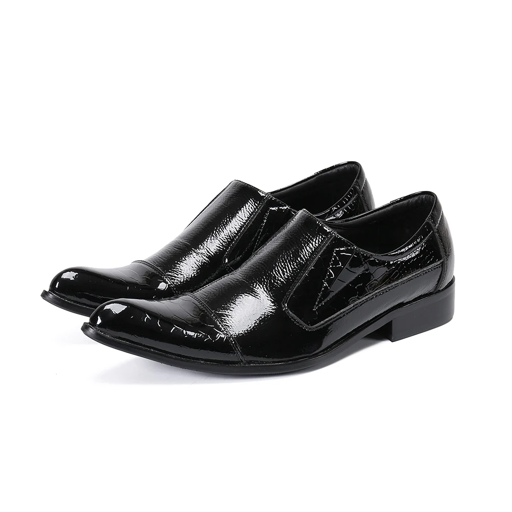 

High Quality Black Business Shoes Handmade Men'S Shoes Slip on Genuine Leather Dress Shoes Big Size 47