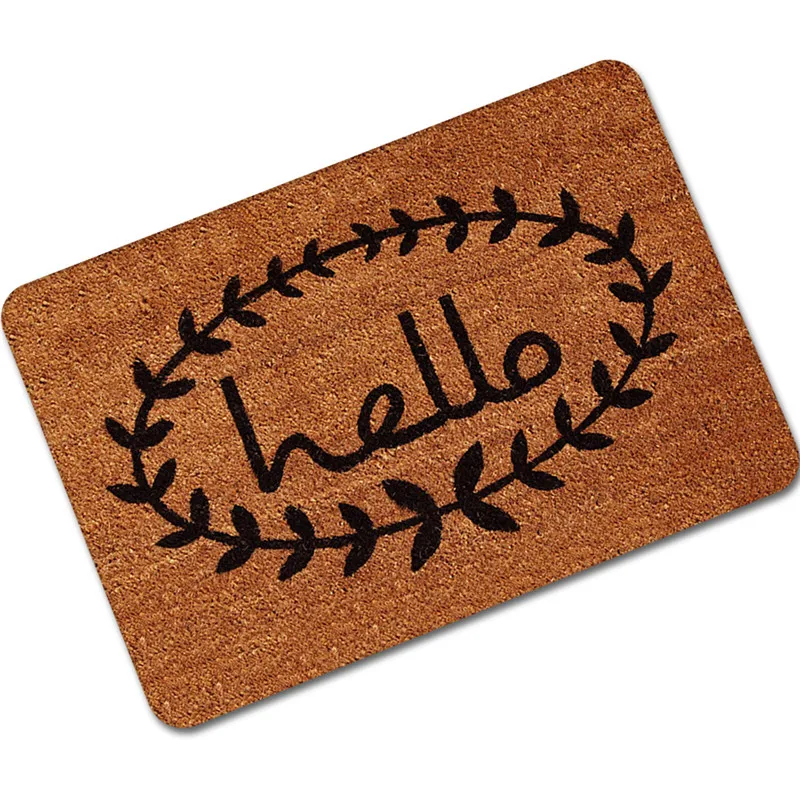 cheap Hello Letters Printed Door Mats Outdoor Welcome Doormats Rubber Kitchen Mat Carpet for Living Room Bedroom Rugs Tapete alfombra