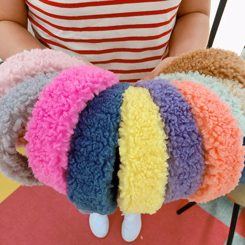 Leveo Teddy стильная широкая повязка для головы женские обручи зимняя теплая кашемировая повязка для волос сплошной цвет широкие ленты для волос