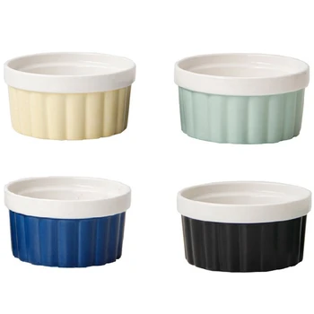 

Porcelain Souffle Dishes, Ramekins for BakingOunce for Souffle, Creme Brulee