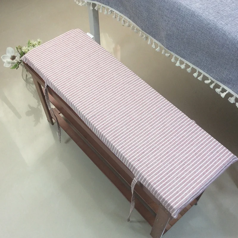 Striped Garden Bench Cushion Shoe Changing Stool Sofa Recliner Cushion 4cm/2cm Thick With Fixing Straps Can Be Customized Size