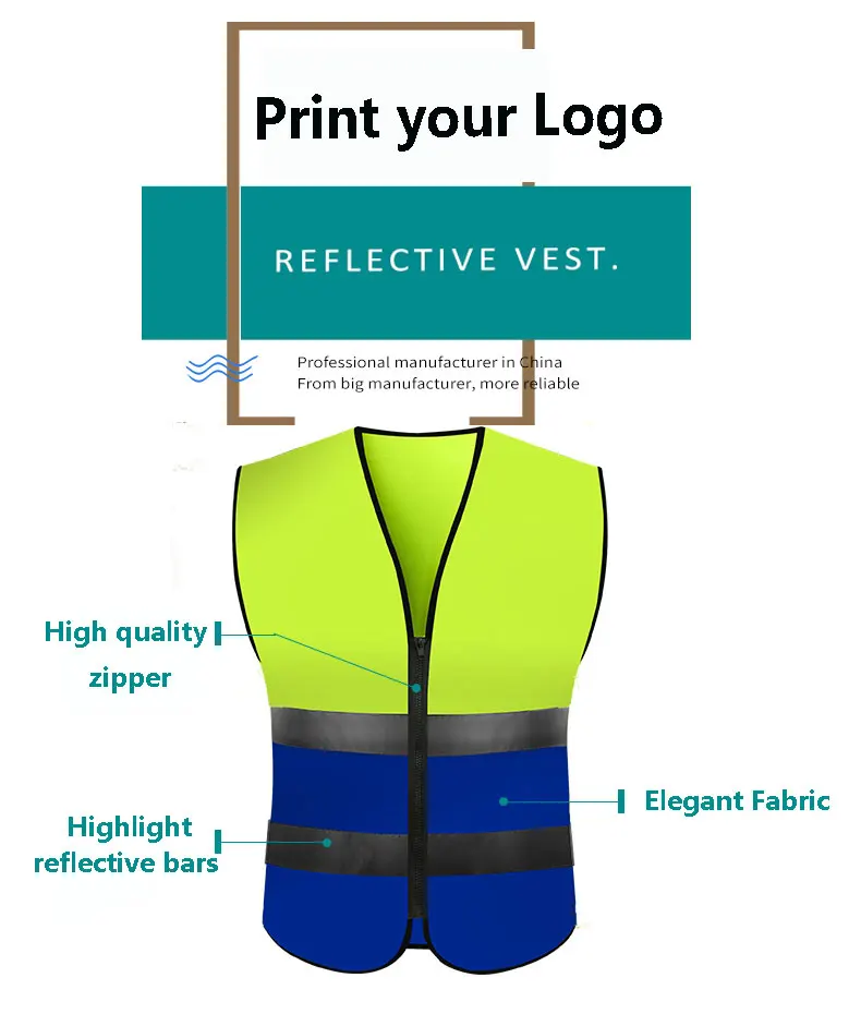Унисекс Высокая видимость светоотражающий жилет безопасности строительство дорожного движения Рабочая Униформа Предупреждение Спецодежда