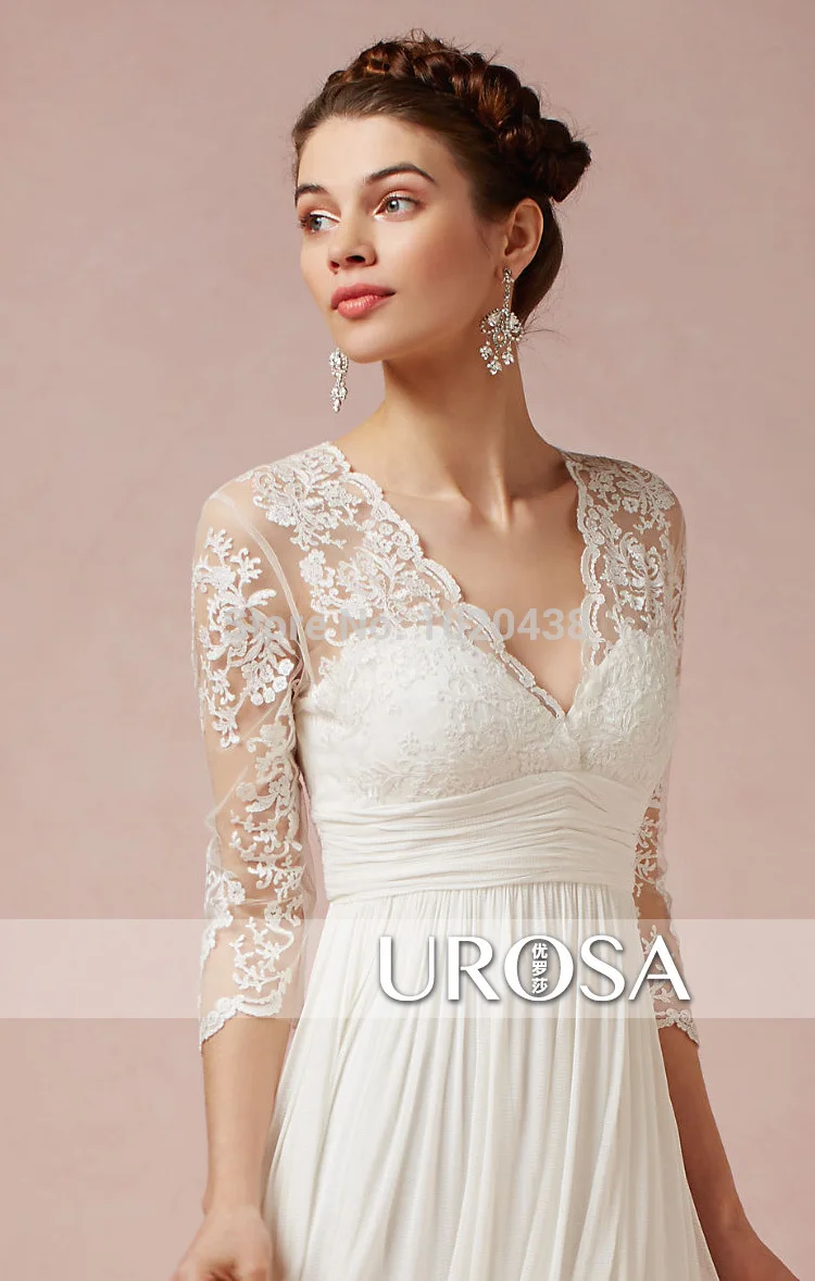 Vestido de noiva casamento короткий халат de mariee сладкий ангел v-образным вырезом рукава Кружева свадебное платье с аппликацией платья подружек невесты