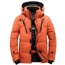 Men's Winter Snow Down Jacket Thick Warm Hooded Coats Casual Slim White Duck Down Jacket Waterproof Windproof Down Parkas