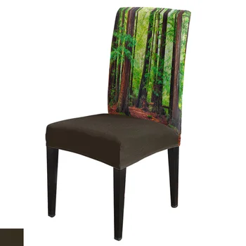 

Green Forest Zone Spandex Elastic Dining Chair Slipcover Removable Kitchen Seat Case Stretch Chair Cover for Banquet