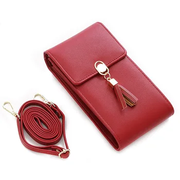 

Hot Selling Women's Tassel Lock Shoulder Bag Diagonal Multi-function Mobile Phone Holder Wallet -B5