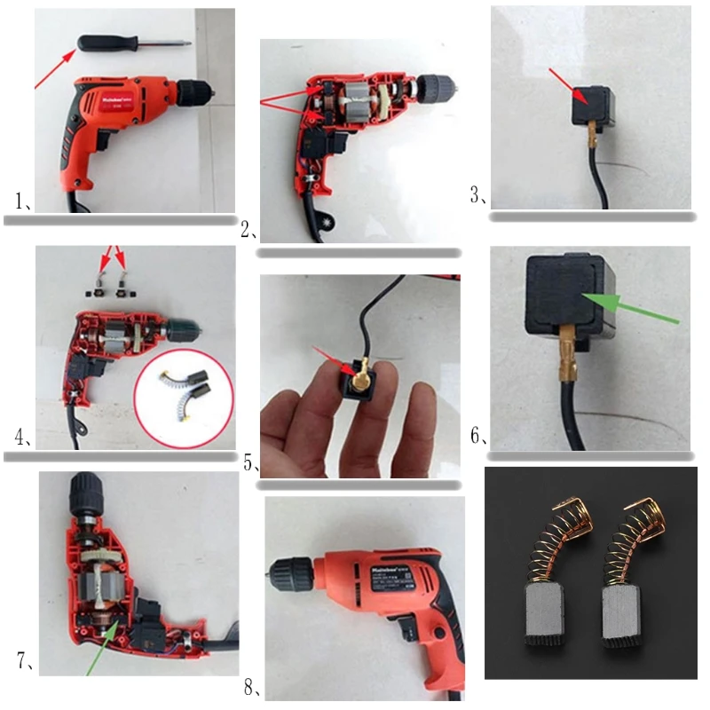 

2Pcs Electric Drill Carbon Brush Spare Part For DEWALT BOSCH MAKITA ElectricTool