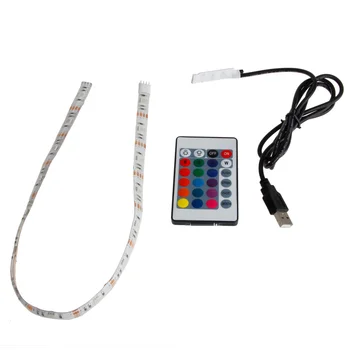 

RGB 50-200cm 5050 Waterproof Flexible Lamp Led Strip Light + 24 Keys Remote