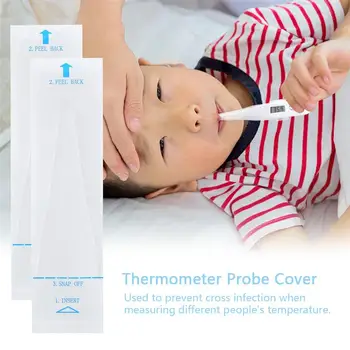

100pcs PE Cover Accessories Disposable Sterile Digital Electronic Covers Thermometer Probe Covers for Health Center Clinic