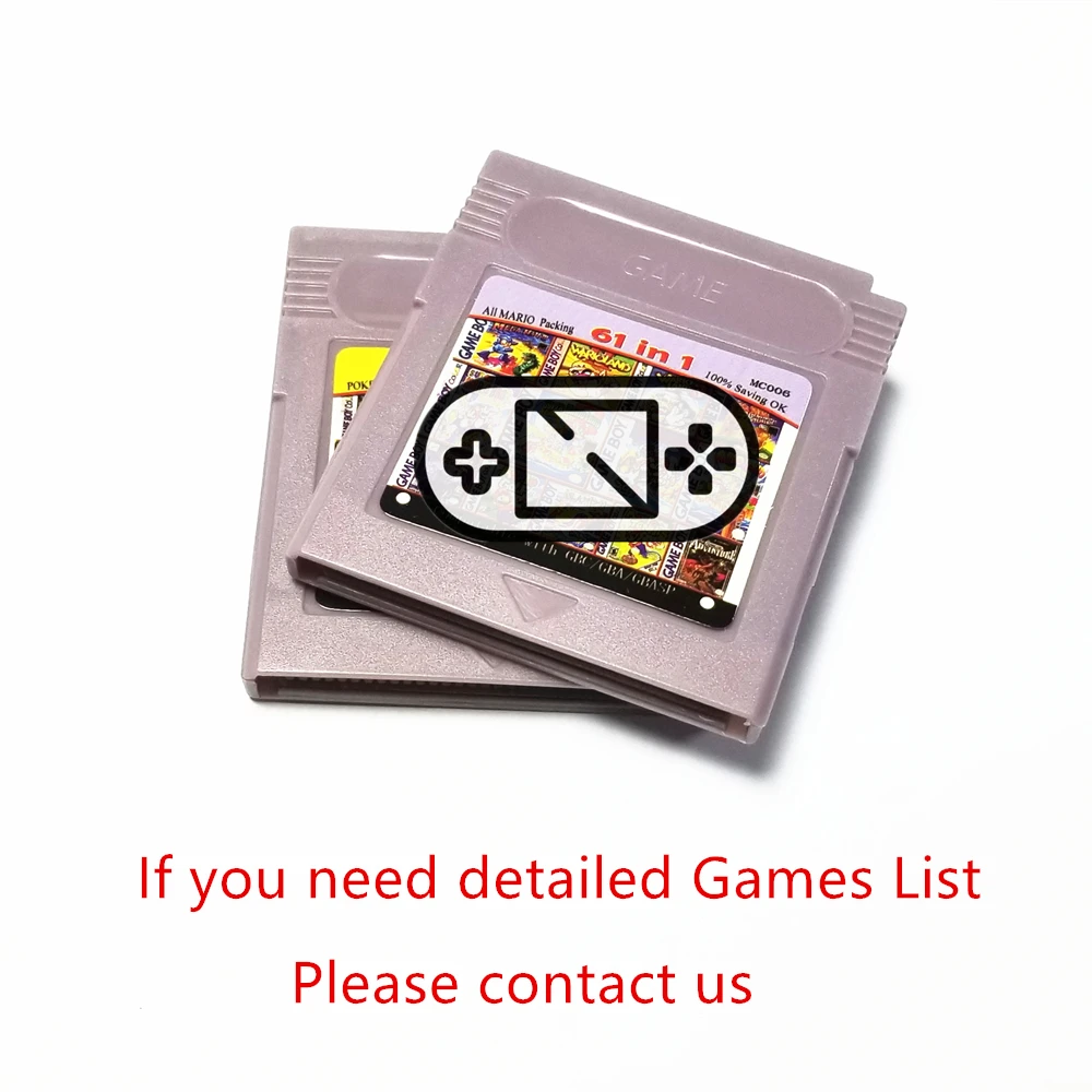 Бесплатная доставка игровой картридж 61/108 в 1 карта для игр бит Nintendo GBC серии gb