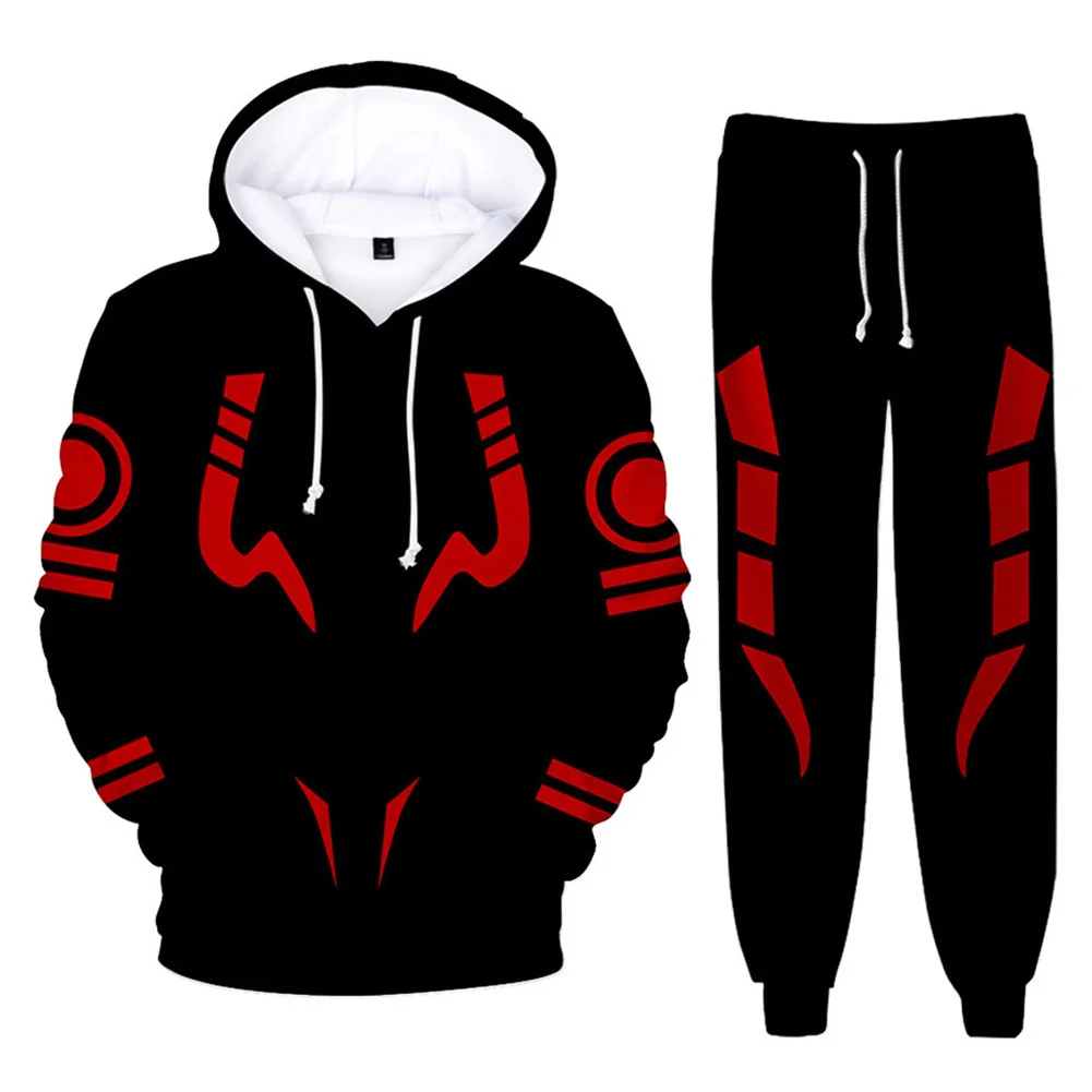 Cosplay Hoodie Set Anime Sweater Sweatpants Hat for Men and Women 