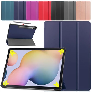 

For Samsung Galaxy Tab S7 Plus 12.4 inch 2020 T970/T975 Auto-Wake up/Sleep Protective Shell Bracket Tri-folfing Case PU+PC Cover