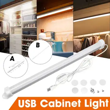 

1/2/4 Pcs USB Under Cabinet Lights Closet Drawer Cupboard Lamp LED Kitchen Indoor Lighting 5W 4000K 1.8m Night Lights