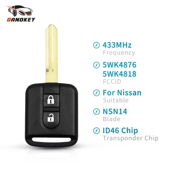 

Dandkey 10pcs 433mhz Car Remote Key 5WK4876 / 5WK4818 For Nissan Elgrand X-TRAIL Qashqai Navara Micra Note NV200 Renault Maxity
