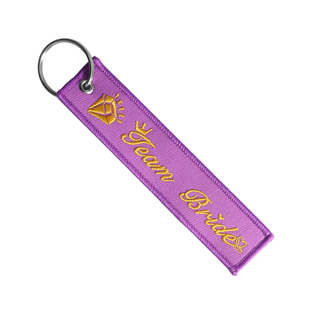 Fashion Keychain for Team Bride Keychain Wedding Party Key Fobs purple Gold Key Chains Chaveiro Remove Before Flight New Key Tag (2)