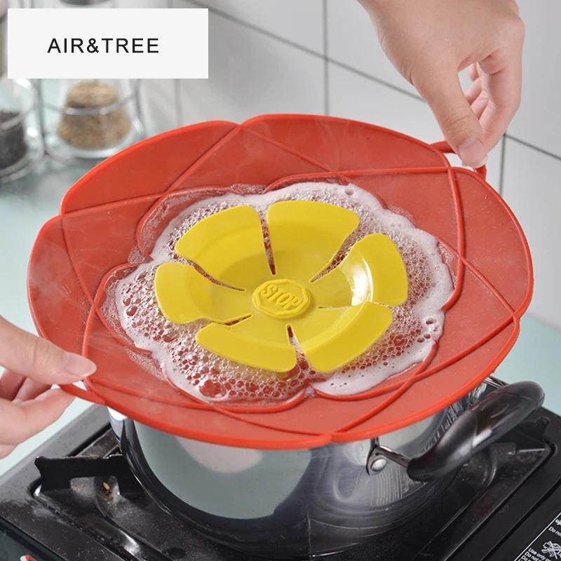 A-kitchen гаджеты цветок силиконовая крышка разлива пробка горшок чаша крышка Анти-перелив кастрюля крышки посуда для посуды