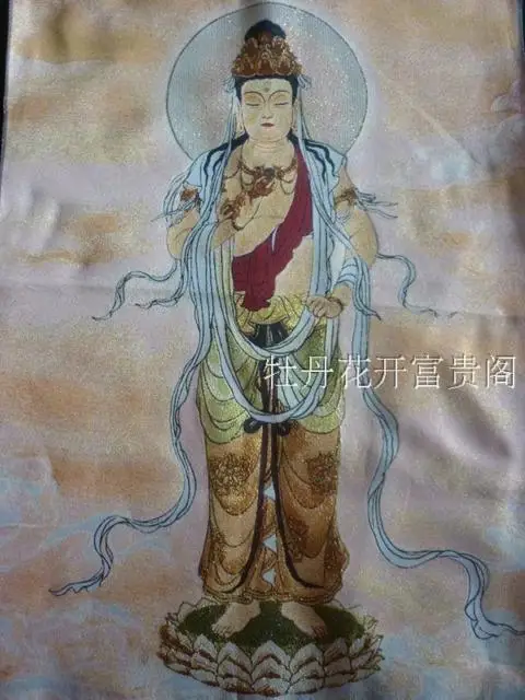 Colección Antigua China el diagrama de Buda bordado Thangka