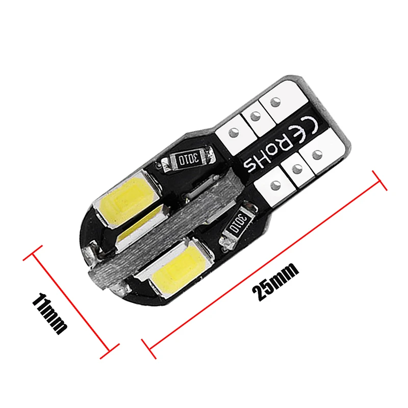 100 шт. T10 194 W5W светодиодный автомобильный Стайлинг авто 8 SMD 5630 Светодиодный s интерьерный светильник, боковой светильник, габаритный светильник DC 12V