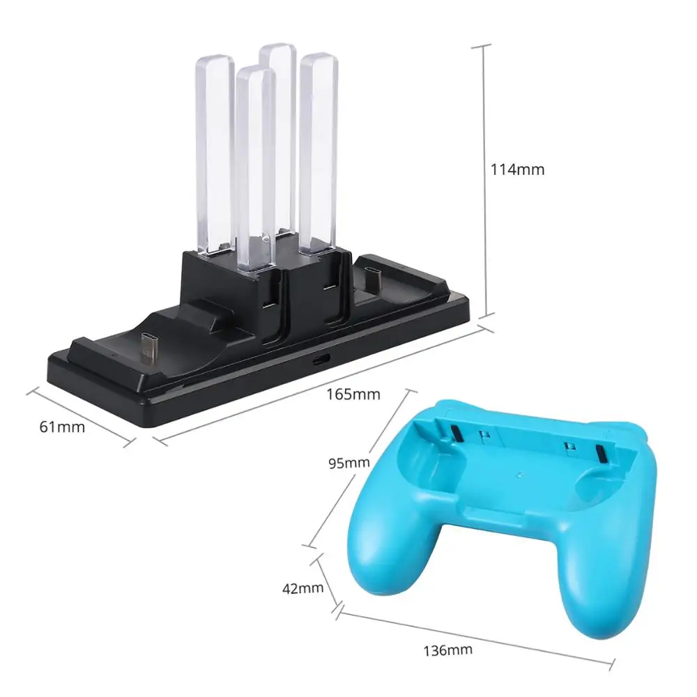 Proster для 6 в 1 зарядное устройство Колыбель контроллер для nintendo Переключатель консоли Joy-Con набор аксессуаров комплект с зарядной док-станцией
