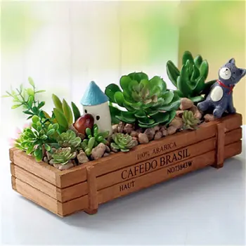 

New Fashion Wooden Multifunctional Storage Desk Box For Flowers Plants Potting Desk Pen Organizer Garden Home Decoration