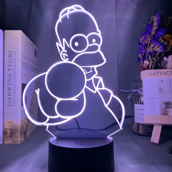 

Led Night Light 3d IllusionSimpsons Figure Unique Kids Birthday Gift for Kids Bedside Decor Usb Battery Desk 3d Lamp Simpsons