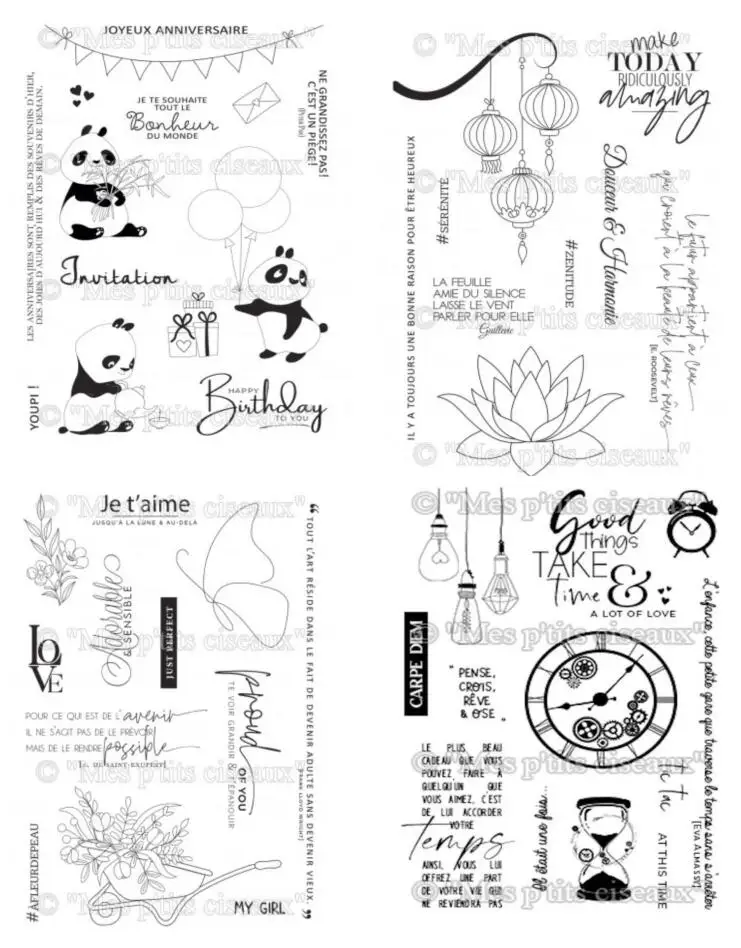 Французский прозрачный силиконовый штамп/печать для сделай сам