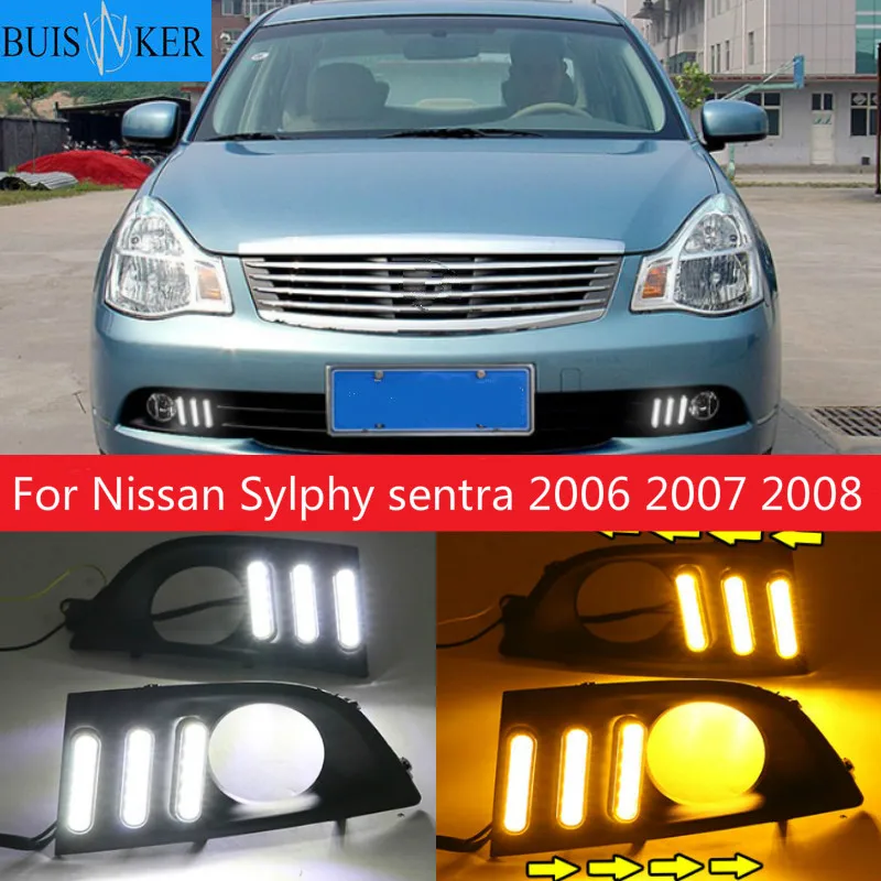 

1 комплект для Nissan Sylphy sentra 2006 2007 2008 светодиодный DRL Дневной светильник Водонепроницаемый сигнальная лампа