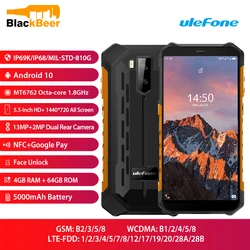 Ulefone Armor X5 Pro прочный мобильный телефон IP68/IP69K Водонепроницаемый 4 Гб 64 ГБ Android 10,0 смартфон с восьмиядерным процессором NFC 5000 мАч