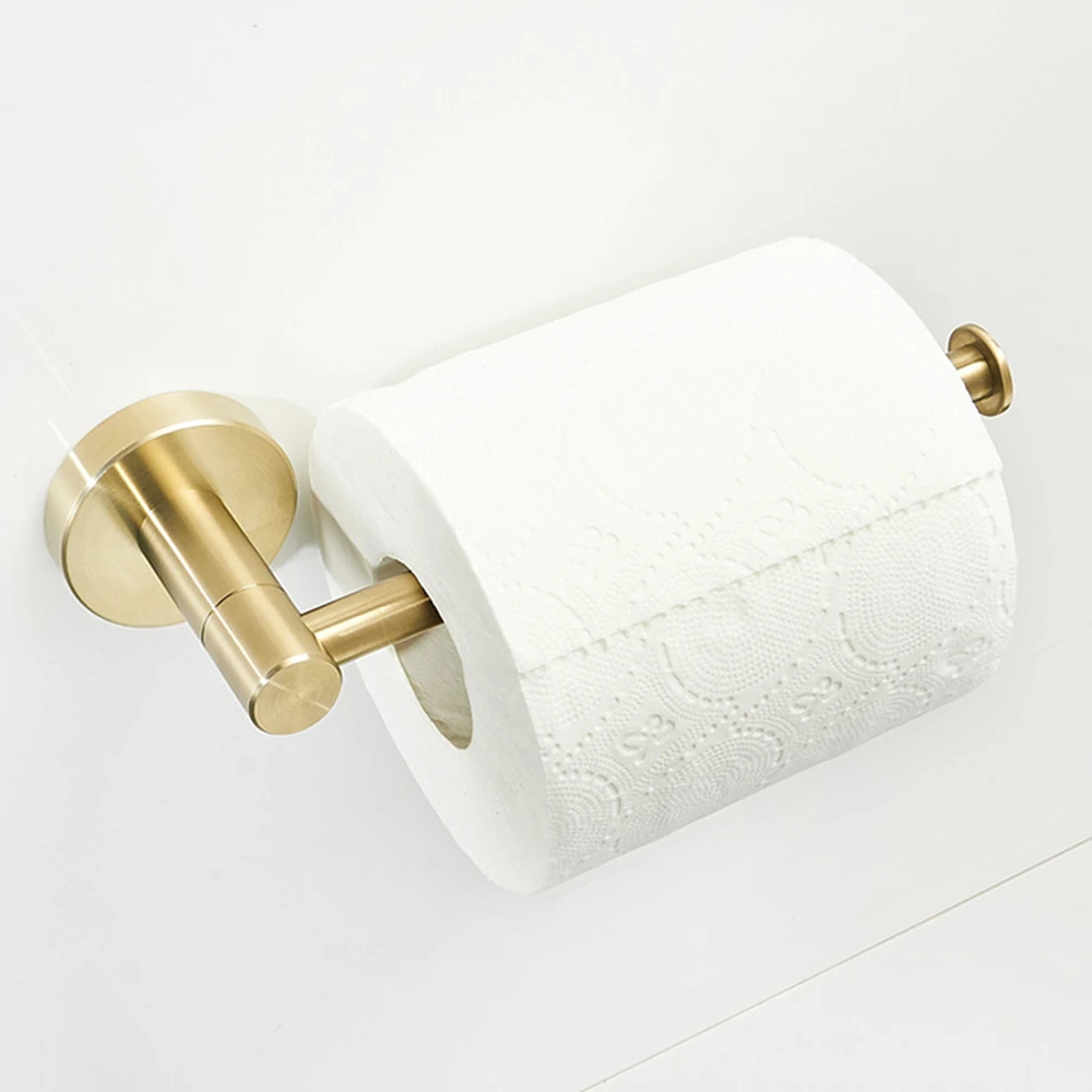 Матовый золотой держатель туалетной бумаги из нержавеющей стали Настенный Круглый держатель ролика ткани