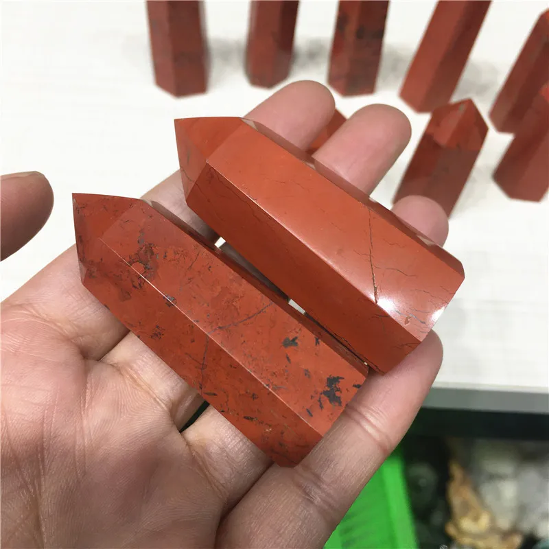 1pcs Natural Red Jasper Wand Point Tower Crystals Healing Stones For Home Decor | Дом и сад